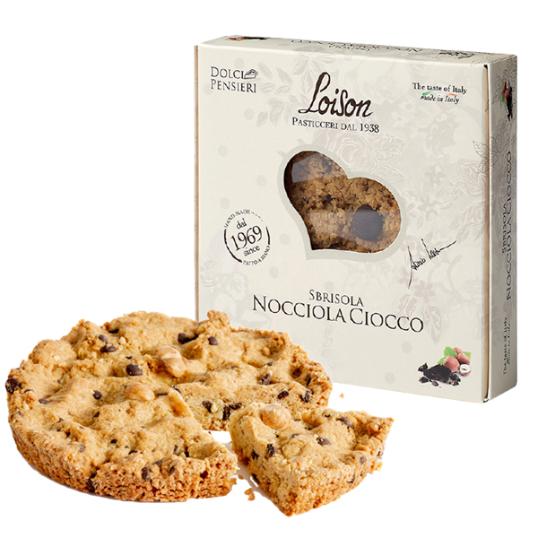 Torta sbrisola nocciola ciocco 200gr Loison