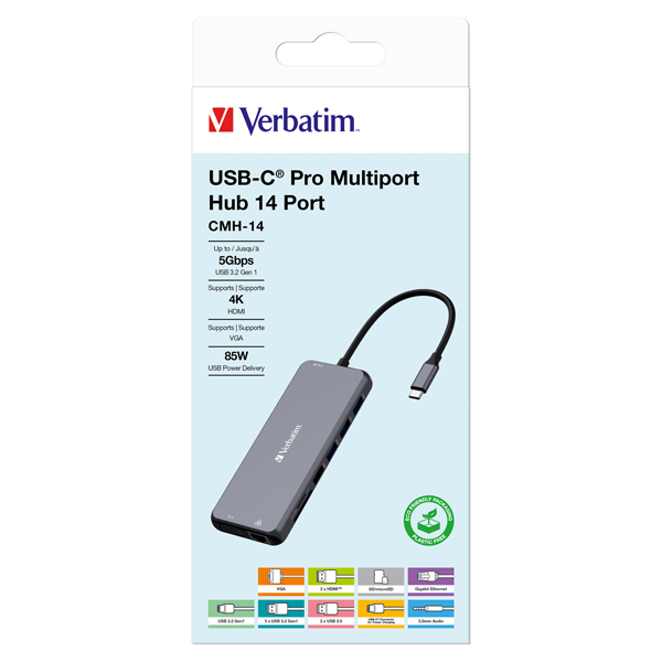 Verbatim USB C Pro Multiport Hub 14 Port CMH 14